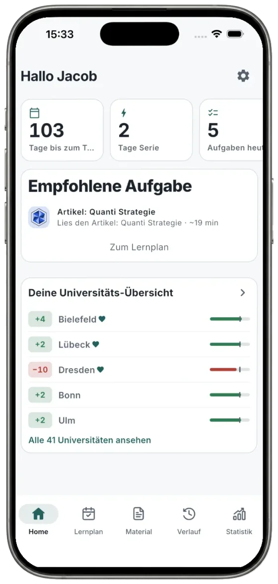 Startansicht der MedYourWay App auf einem iPhone